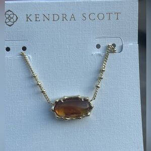 NWT- Kendra Scott Elisa Vintage Gold Bamboo Frame Pendant Necklace